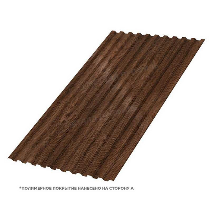 Профлист Металл Профиль С-21 ECOSTEEL® 0.5 мм Мореный Дуб - фото №1